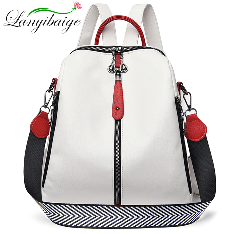 Women Bags White - Ransel Fashion ransel kulit lembut wanita