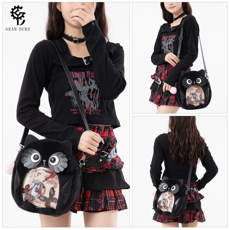 Women Bags Collection - Tas Selempang Y2K Goth Black Cat