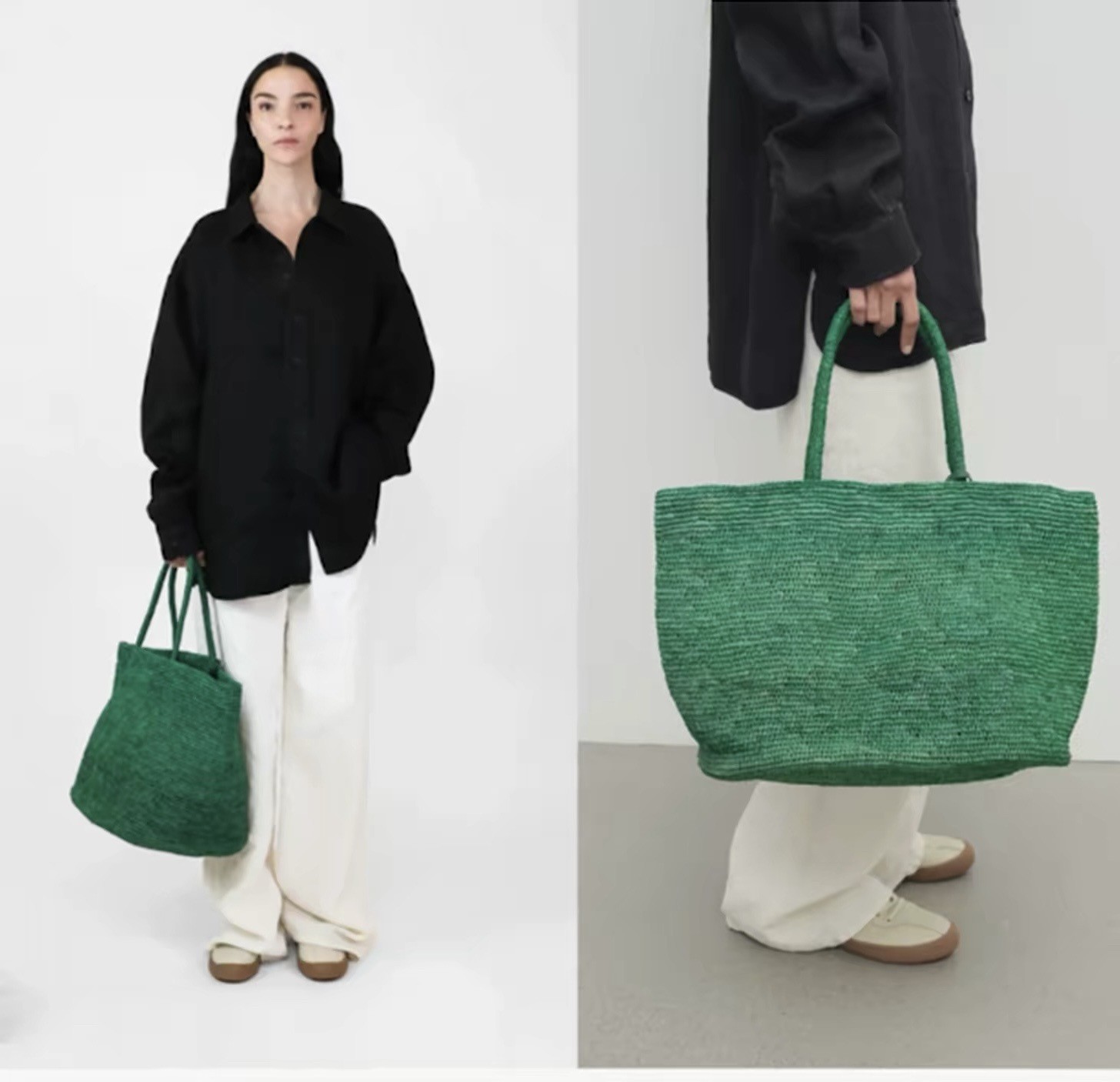Women'S Raffia Bags - Tas Tote Rajut Rafia Buatan Tangan