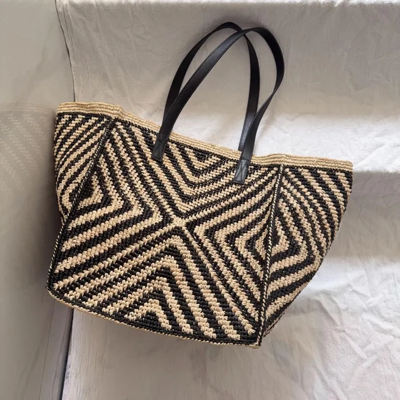 Tas tote anyaman jerami raffia - Women'S Raffia Bags ulasan dan harga