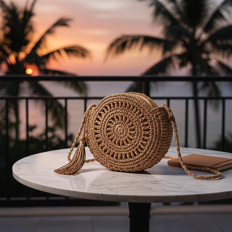 Tas Anyaman Bulat dari Rotan,  - Circle Round Bag ulasan dan harga