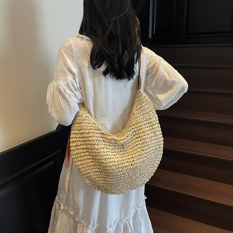 Tas Bahu Jerami Anyaman Besar  - Women'S Raffia Bags ulasan dan harga